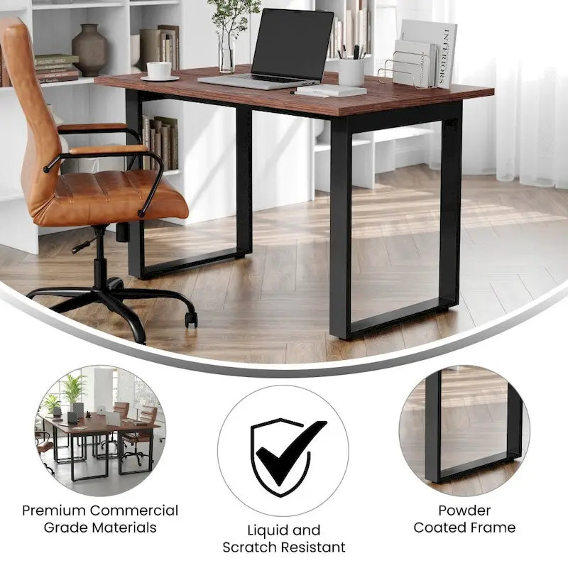 Table de conférence commerciale avec plateau stratifié et piètement en U