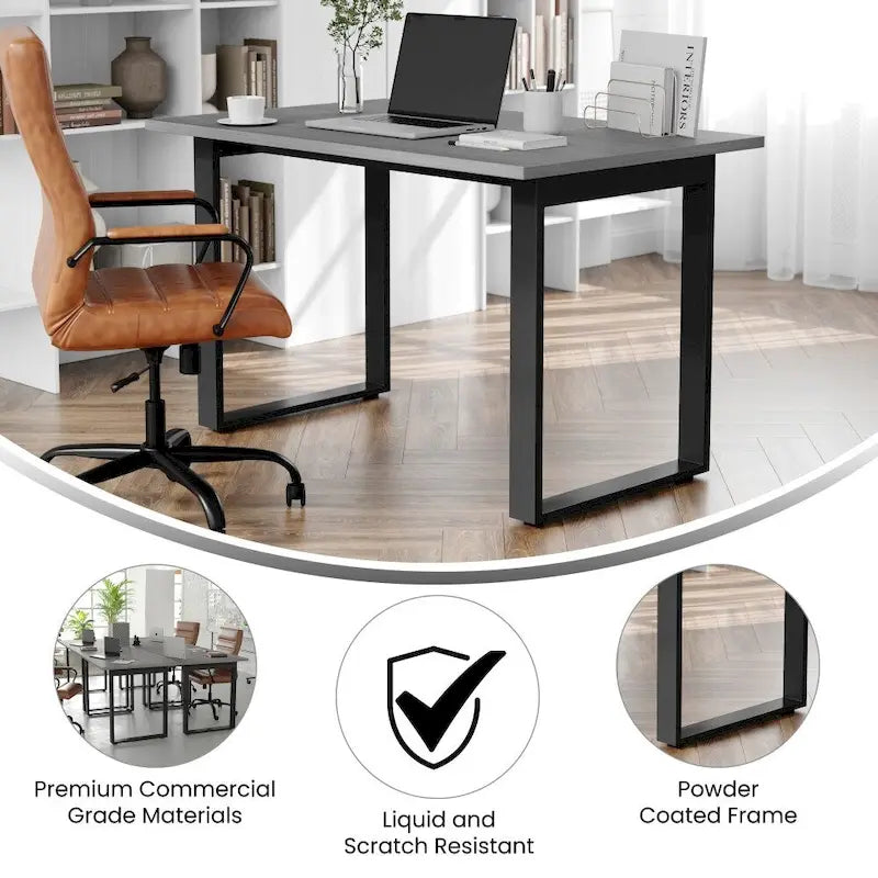 Table de conférence commerciale avec plateau stratifié et piètement en U