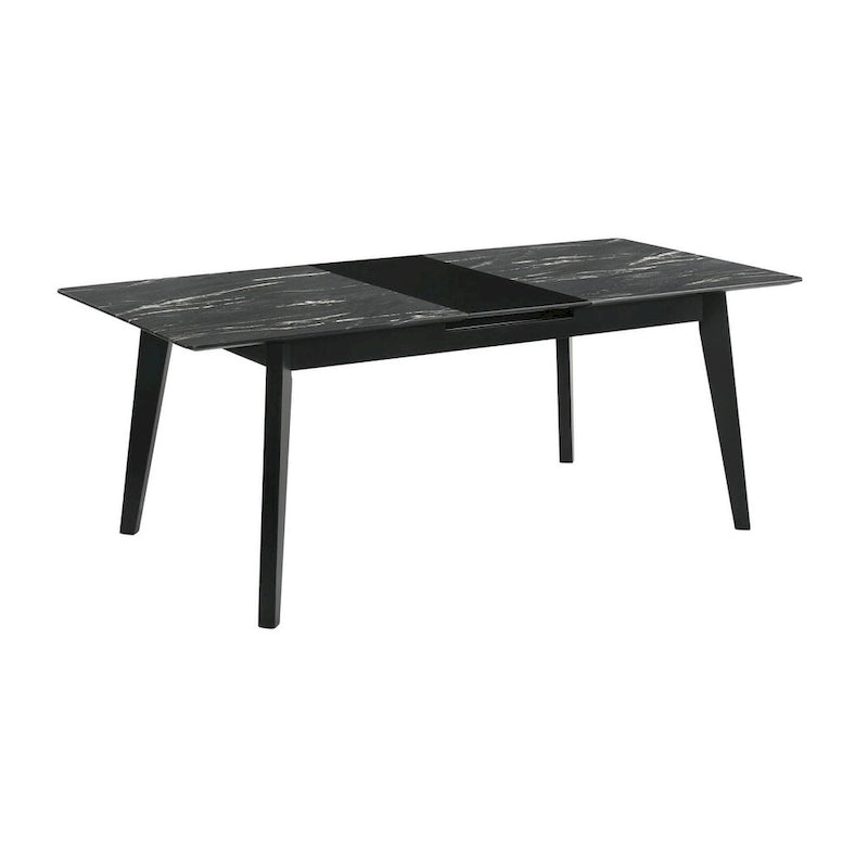 Table de salle à manger noire avec rallonge intégrée