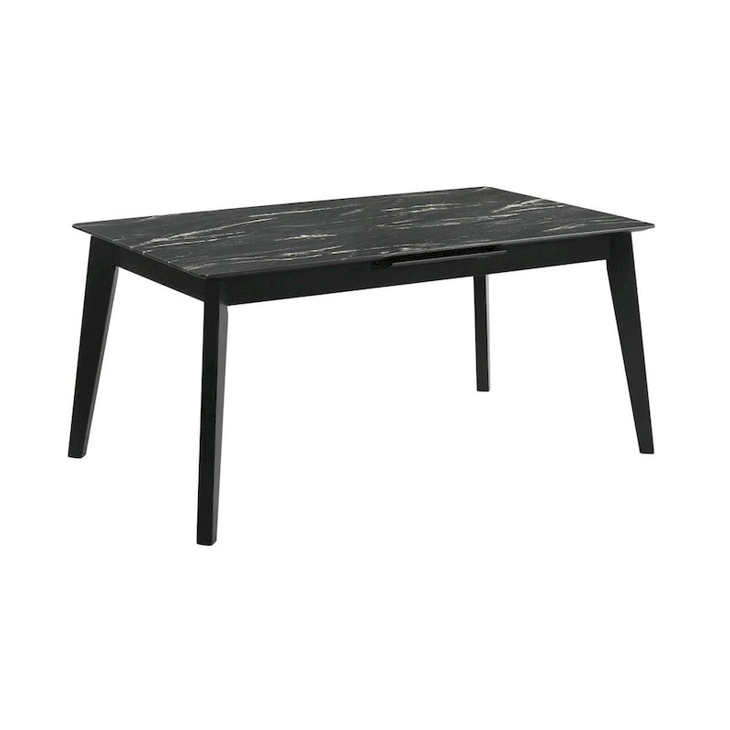 Table de salle à manger noire avec rallonge intégrée